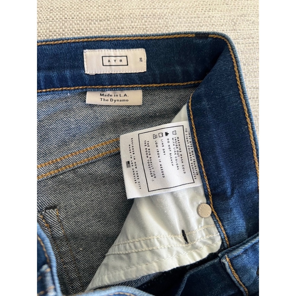 AYR The Dynamo Size 26 Sayonara Dark Wash Wide Leg High Rise Jeans Stretch - Picture 5 of 8